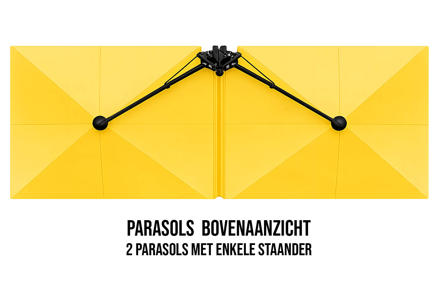 Parasolsysteem met meerdere parasols op één poot