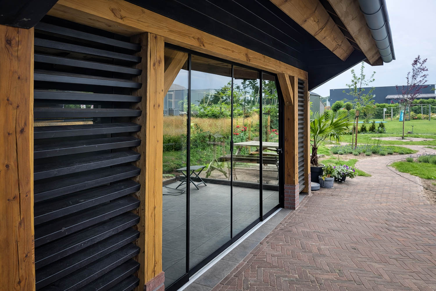 Glazen Schuifdeuren Waddinxveen voor aluminium overkapping